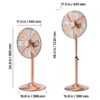 VEVOR 16-Inch High Velocity Pedestal Fan, 1450 CFM Industrial Standing Floor Fan with Handle, 75° Oscillating, 3-Speed Adjustable Height, Metal Made for Commercial, Garage, Workshop, Home, Copper VEVOR 16-Inch High Velocity Pedestal Fan, 1450 CFM Industrial Standing Floor Fan with Handle, 75° Oscillating, 3-Speed Adjustable Height, Metal Made for Commercial, Garage, Workshop, Home, Copper