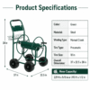 Alvantor Garden Hose Reel Cart, Heavy Duty Steel Water Hose Cart with 4 Wheels, Holds 229 ft 5/8 in Hose, Green