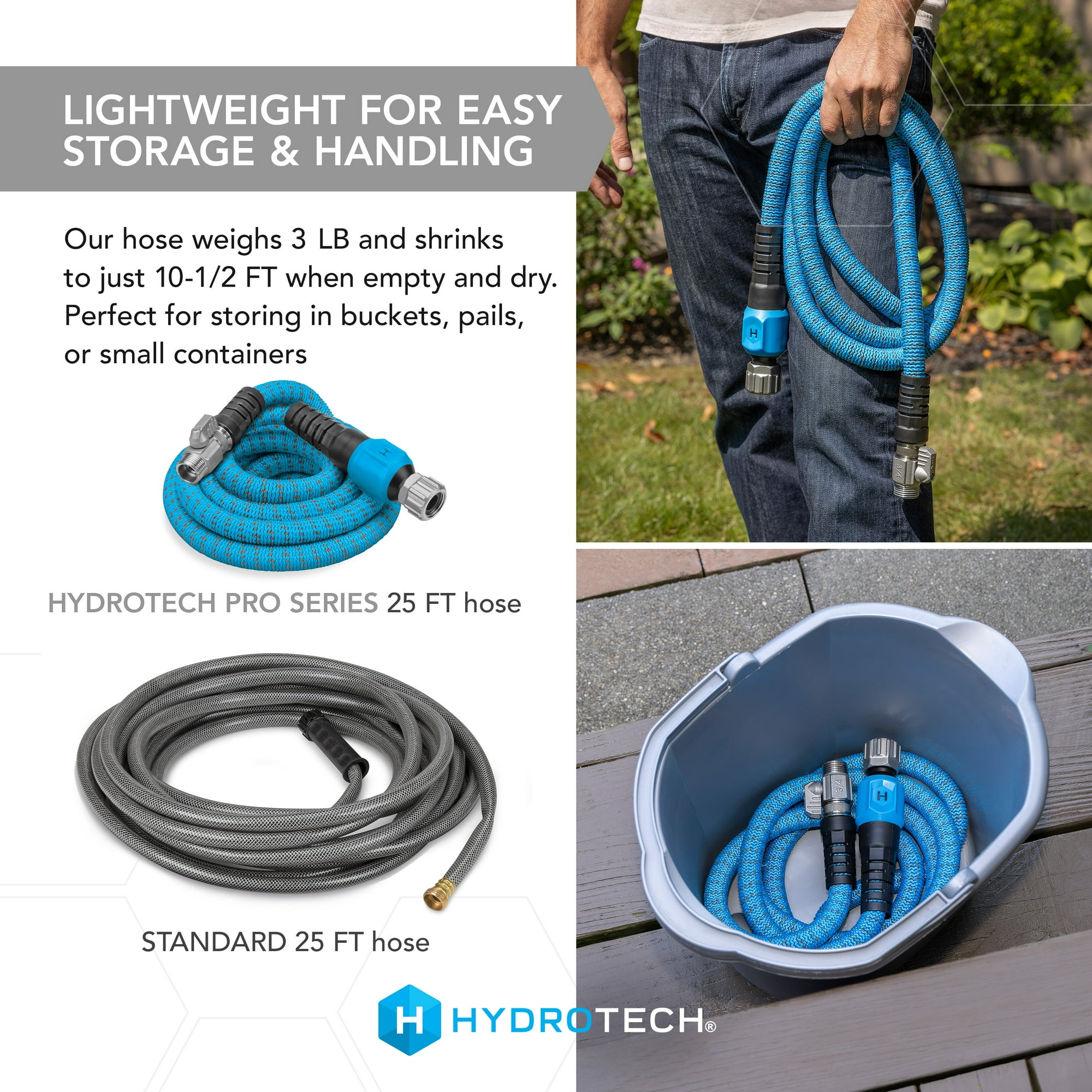 b9557fe3-6759-4389-870d-350a94dc0751.48ab0144ccf609643b0ac160192fd34d.jpeg HydroTech Pro Series 3/4" x 25ft Expandable Garden Hose - Kink-Free, 2x Flow, Lightweight