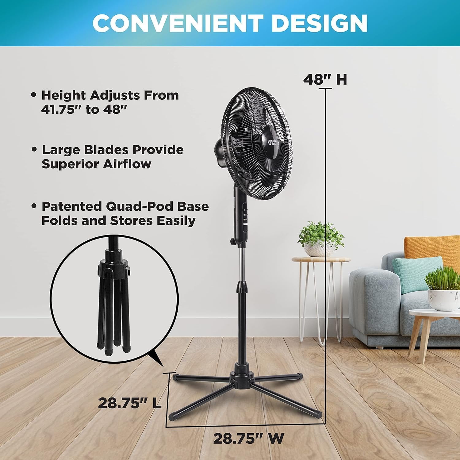 bb0e1ef0-f027-4ac5-a60c-5f897cdbe182.7d8afcf3508669db09e70325e42603e8.jpeg Comfort Zone 16 in. 3-Speed Adjustable-Height Pedestal Fan, Pink