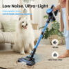 YOMA Cordless Stick Vacuum Cleaner Lightweight Powerful Handheld Vacuum for Home Hard Floor Carpet Pet Hair, Sky Blue