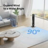 DREO Tower Fans for Home, 32" Standing Floor Fan, 26 ft/S Bladeless Fan with Remote, 90° Oscillating, 3 Modes, 3 Speeds, LED Display, 8H Timer, Quiet Room Fan