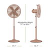 Holmes 16 Inch Oscillating Stand Fan 3 Speed Tilt Head Pedestal Brushed Copper Holmes 16 Inch Oscillating Stand Fan 3 Speed Tilt Head Pedestal Brushed Copper
