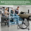CONCETTA 18" High Velocity Industrial Floor Fan, 3-Speed Heavy Duty Metal Air Circulator with 120° Tilt Head, Black