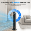 Tower Fan with Remote, 31" Bladeless Floor Fans for Home, 4 Modes & 4 Speeds, 12H Timer, LED Display, 80° Oscillating Wide Cooling for Bedroom, Office
