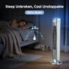 SHOUFTW 36 inch Tower Fan with Remote Control, Oscillating Bladeless Floor Fan, 5 Speeds and 4 Modes for Bedroom Home and Office, Silver
