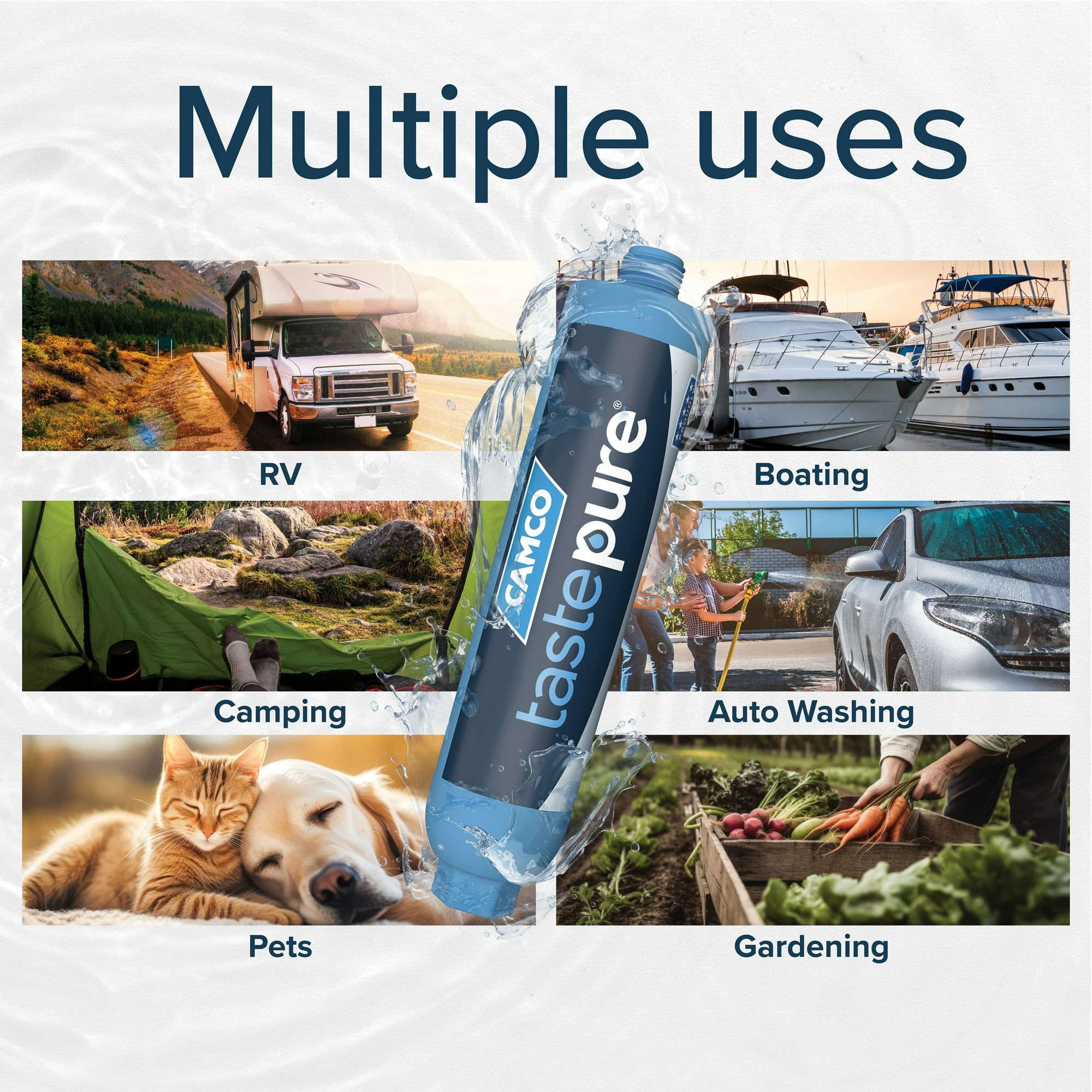 c3780dd1-c09e-47f0-aa21-8f7e209dc49e.f9664e184f3c15b6f8d0ac80d4a13acb.jpeg Camco TASTEPURE XL RV Water Filter and Hose Protector - 6-Step Water Filtration - Blue (40019)