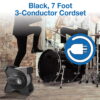 Air King 11" 3-Speed Commercial Grade Pivoting Blower Floor Fan with Outlets, Black, 9550, New