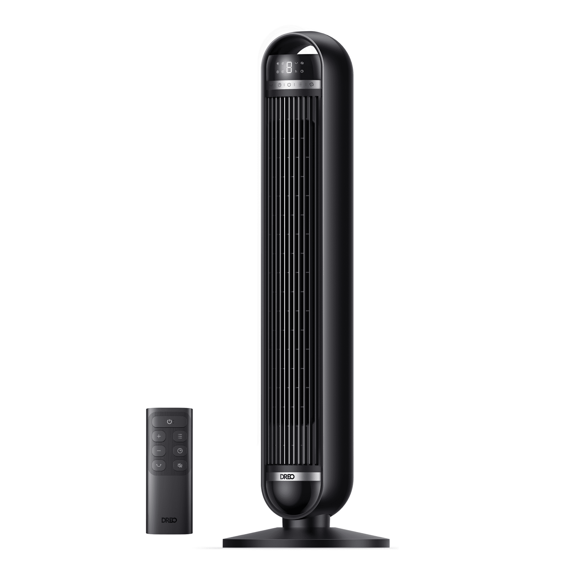 ca443655-5ced-4aeb-b8a9-519d16e264da.66f908f60681546eff3e67f7536e7827.png DREO Nomad DC Tower Fan, 27ft/s Velocity, Ultra Quiet Bladeless Floor Fan with 10 Speeds and 4 Modes, 90° Oscillating, Remote Control