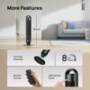 DREO Tower Fans for Home, 32" Standing Floor Fan, 26 ft/S Bladeless Fan with Remote, 90° Oscillating, 3 Modes, 3 Speeds, LED Display, 8H Timer, Quiet Room Fan
