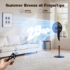 16" Oscillating Pedestal Fan with Remote, Ultra-High 3-Speed,3-Mode Standing Floor Fan with Height Adjustment ,12H Timer, 90° Oscillating Quiet Cooling Fan, for Bedroom Home Office