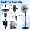 Goosiay 16" Oscillating Pedestal Fan with Remote Control, 10H Timer Stand up Fan, Ultra Quiet Fan for Bedroom Home Office