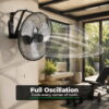 Alvantor 18"/20" Industrial Wall Mount Fan, 3-speed IP44 Waterproof Fan, Max. 3400 CFM Wall Mounted for Outdoor, Commercial, Residential, Greenhouse, Workshop, Patio, High Velocity