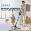 YOMA Cordless Stick Vacuum Cleaner Lightweight Powerful Handheld Vacuum for Home Hard Floor Carpet Pet Hair, Sky Blue