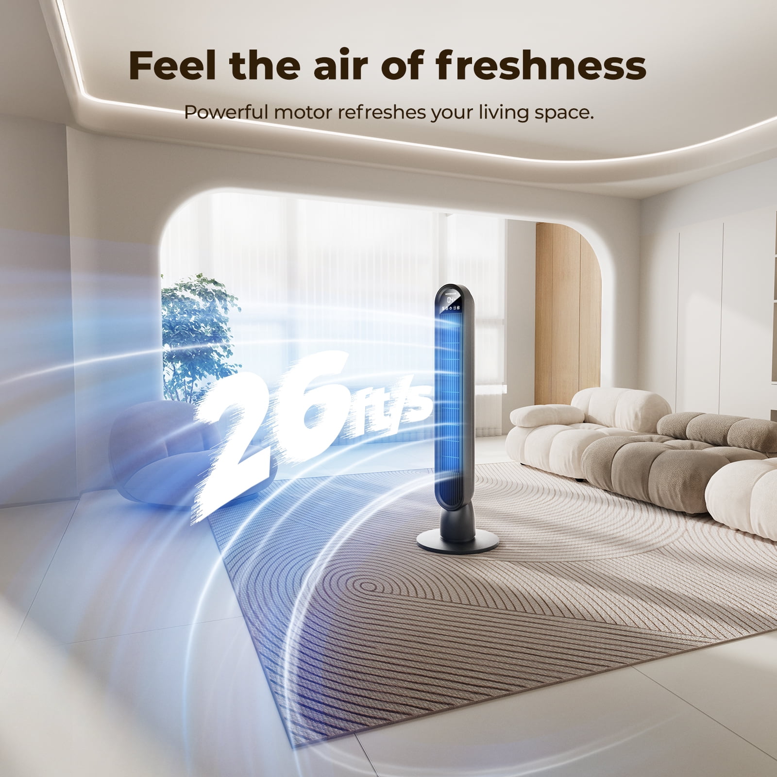 ddeac09d-07d8-4e4a-9487-0919c8e736eb.4ad5e1dcafa0f8d979f8d7eb32b5d4d3.jpeg Tower Fan for Home,36" Standing Floor Fan with Remote LED Touchscreen,Patbrela Wide Oscillating Fan,Quiet Home Fan,26 ft/s High Velocity,4 Speeds,4 Modes,8H Timer
