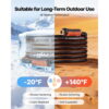 KFFKFF 150 ft 5/8" Heavy Duty Rubber Garden Hose with 10-Mode Spray Nozzle, 150PSI Working Pressure & 600PSI Burst Strength, Flexible Non-Kink Outdoor Water Hose with 3/4" Fittings, Lightweight