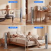 EDX Bladeless Tower Fan for Bedroom, 25ft/s High Velocity 28dB Quiet DC Fan, 5 Speeds 4 Modes, 12H Timer 64°Oscillating, Remote Standing Fan for Home Office Indoor, Silver