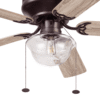Better Homes & Gardens Wyndham 52'' Bronze Traditional LED Flush Mount Dining Room Ceiling Fan