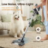 YOMA Cordless Stick Vacuum Cleaner Lightweight Powerful Handheld Vacuum for Home Hard Floor Carpet Pet Hair, Apricot