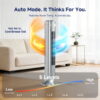 SHOUFTW 36 inch Tower Fan with Remote Control, Oscillating Bladeless Floor Fan, 5 Speeds and 4 Modes for Bedroom Home and Office, Silver