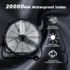 Industrial Fan 24 Inch Heavy Duty Drum 3 Speed 8100 CFM Air Circulation High Velocity Fan For Warehouse, Workshop, Factory, Commercial, Residential and Greenhouse Black