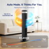 SHOUFTW 36 inch Tower Fan with Remote Control, Oscillating Bladeless Floor Fan, 5 Speeds and 4 Modes for Bedroom Home and Office, Black