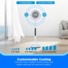 Midea Adjustable Pedestal Fan, 12 Speed, Auto Oscillation, Dust Filter, Smart, Remote, 33.9-44.1", White Midea Adjustable Pedestal Fan, 12 Speed, Auto Oscillation, Dust Filter, Smart, Remote, 33.9-44.1", White