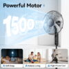 Goosiay 16" Oscillating Pedestal Fan with Remote Control, 10H Timer Stand up Fan, Ultra Quiet Fan for Bedroom Home Office