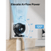 DREO 7-Inch Portable Oscillating Table Fan, 70ft of Powerful Airflow, 120-degree Manual Tilt, 3-speeds, Black