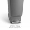 simplehuman Kitchen Trash Can, 10.6 Gallon Plastic Step Garbage Bin with Secure Slide Lock Lid, Gray
