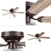 Better Homes & Gardens Wyndham 52'' Bronze Traditional LED Flush Mount Dining Room Ceiling Fan
