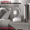 Honeywell QuietSet 9" Oscillating Table Fan, 5 Speeds, White, Small Room Fan with Quiet Operation