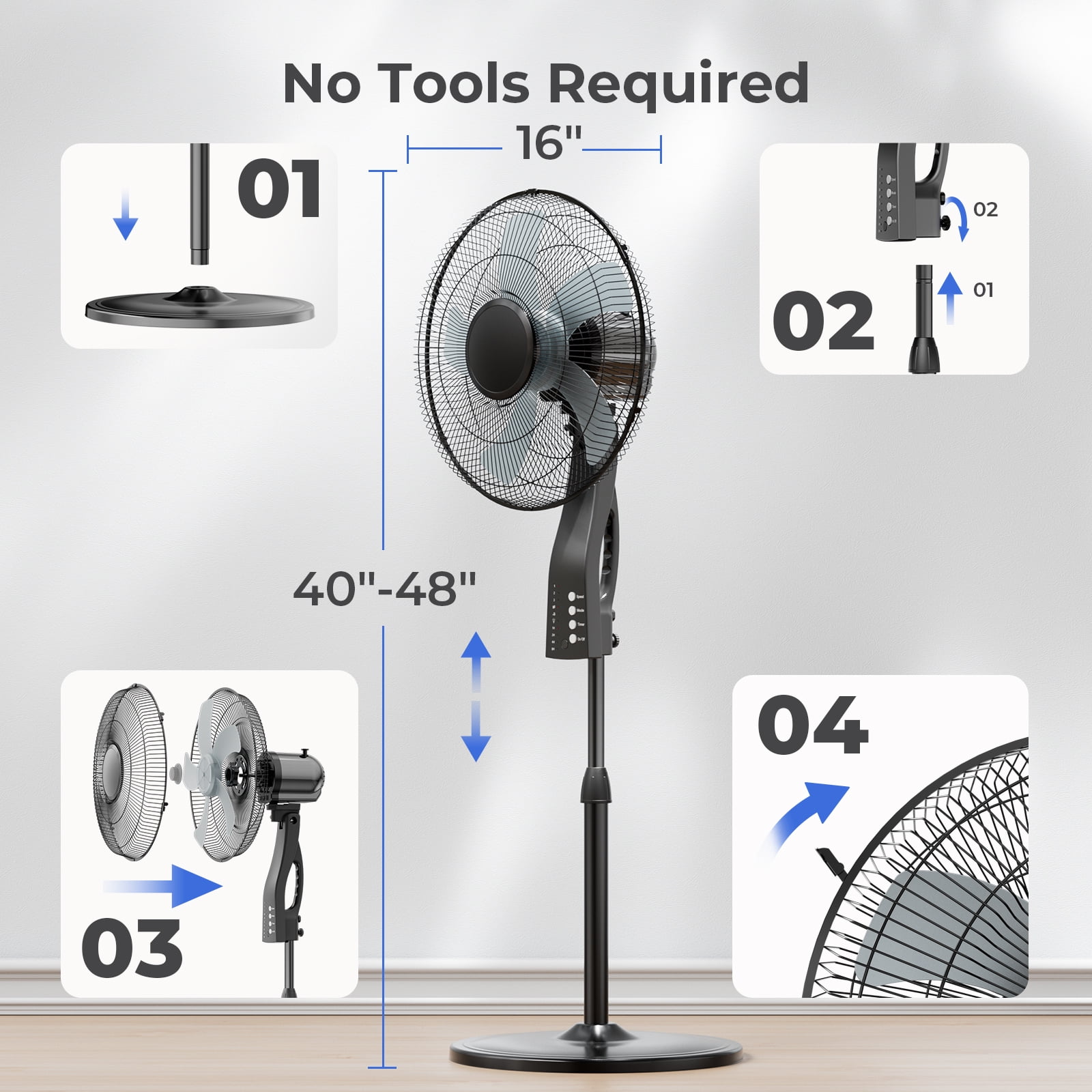 f3263c72-0e18-4790-94d0-6c212bfe4d36.ae7ea3bc8c7995d8a7ce6cace2d0974b.jpeg Goosiay 16" Oscillating Pedestal Fan with Remote Control, Ultra-Quiet Sleep Mode, Easy Carry Handle, Height Adjustable Standing Fan for Bedroom Home Office