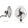 KFFKFF 20-Inch Wall Mount Fan, 3-Speed High Airflow up to 4650 CFM, Oscillating Industrial Fan for Commercial and Residential Use in Warehouses, Greenhouses, Workshops, Patios, and Basements, Black