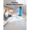 DREO Tower Fan, 27ft/s Velocity Quiet Floor Fan, 90° Oscillating Fans for Indoors with 8 Speeds, 4 Modes, Remote Control, Standing Fans, Bladeless Fan, Black, Nomad DC