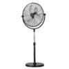 KFFKFF 18-Inch Industrial Pedestal Fan with Adjustable Height, Floor Fan with 3 Speed Settings, Powerful Airflow for Warehouses, Garages, Commercial and Residential Spaces, Black