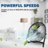 HealSmart 3-Speed High Velocity Heavy Duty Metal Industrial Floor Fans Oscillating Quiet for Home, Commercial, Residential, and Greenhouse Use, Outdoor and Indoor, Black, 20"
