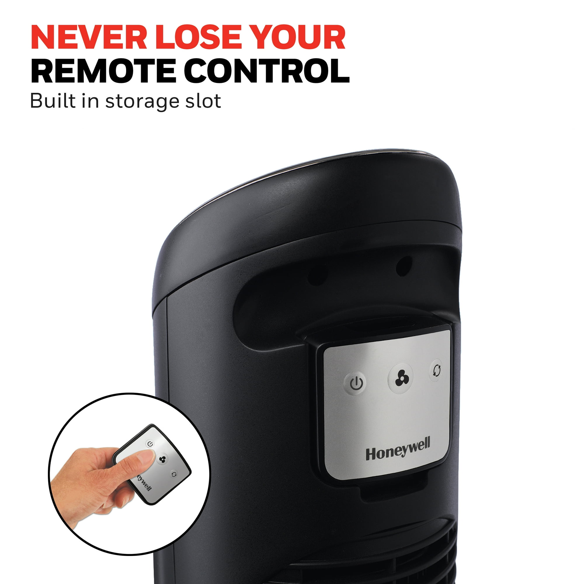 fb333383-c795-42ce-95d5-84e57e76d667.6535396f3567c8cdbc5691868919026d.jpeg Honeywell 40" Black Quiet Set Oscillating Tower Fan, 30ft Air Circulation Power, 5 Speed, Auto Off Timer, HYF260B