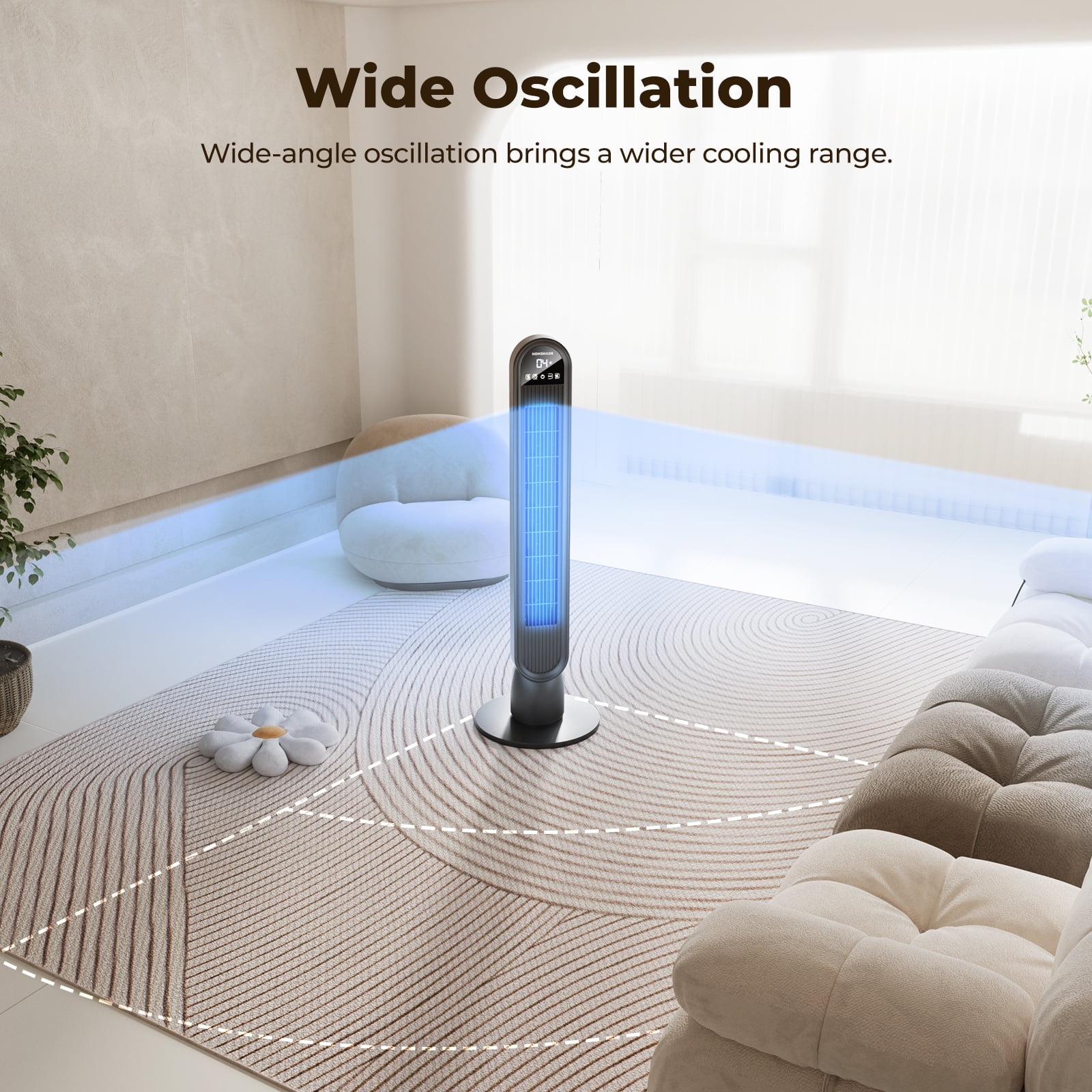 fc52ec6c-8ecc-42a8-a41f-39770ca80ed3.84ea0d0b9cfebd1df9898761ace9048d.jpeg Tower Fan for Home,36" Standing Floor Fan with Remote LED Touchscreen,Patbrela Wide Oscillating Fan,Quiet Home Fan,26 ft/s High Velocity,4 Speeds,4 Modes,8H Timer