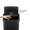 Mainstays Kitchen Automatic Trash Can, 13.2 Gallon Plastic Motion Sensor Garbage Bin, Black