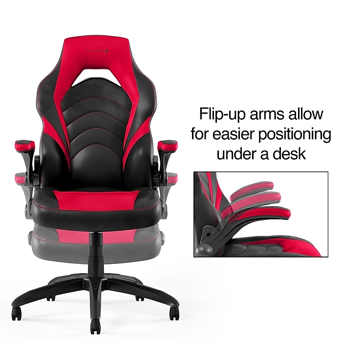 image-113.jpeg Staples Emerge Vortex Bonded Leather Ergonomic Gaming Chair, Black and Red (51465-CC)
