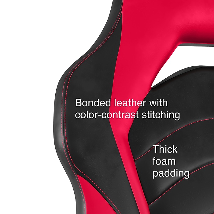 image-117.jpeg Staples Emerge Vortex Bonded Leather Ergonomic Gaming Chair, Black and Red (51465-CC)