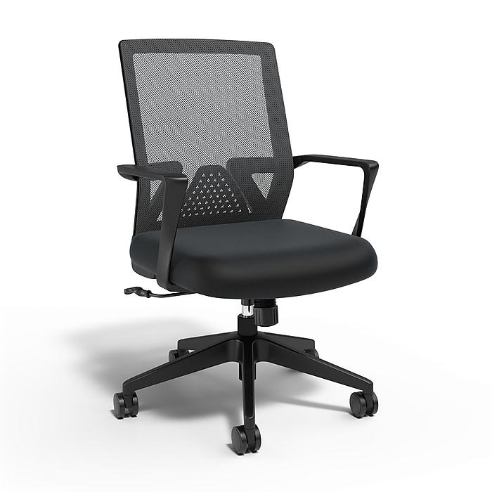 Staples Cartwright Ergonomic Fabric Swivel Task Chair, Black (ST63106-CC)