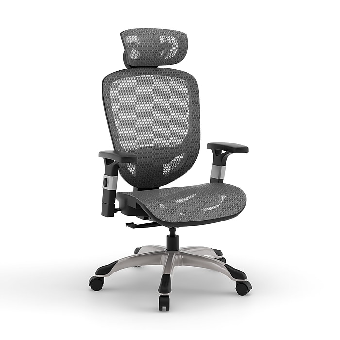 Staples Ergonomic Task Chair, Mesh, Ergonomic, Lumbar Support, Swivel, Gray