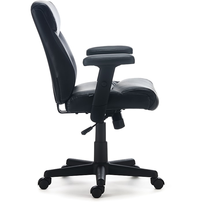 image-184.jpeg Staples Ergonomic Task Chair, Faux Leather, Ergonomic, Adjustable Height, Swivel, Black