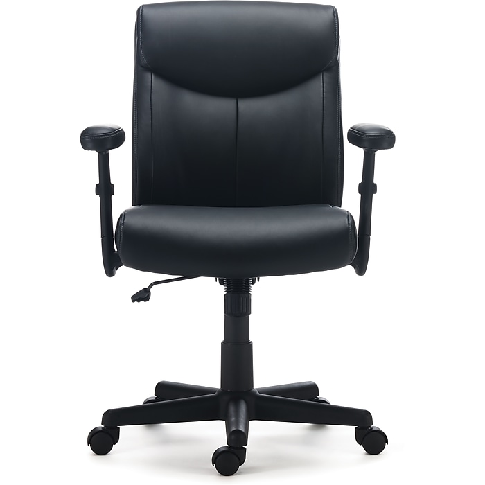 image-185.jpeg Staples Ergonomic Task Chair, Faux Leather, Ergonomic, Adjustable Height, Swivel, Black