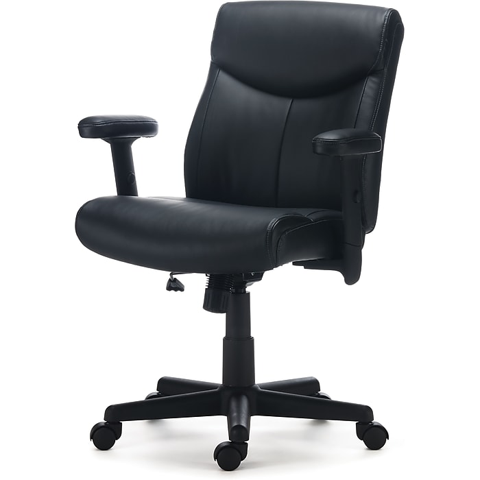 image-186.jpeg Staples Ergonomic Task Chair, Faux Leather, Ergonomic, Adjustable Height, Swivel, Black