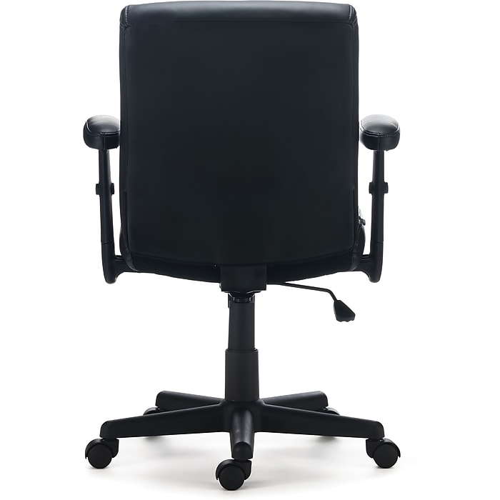 image-187.jpeg Staples Ergonomic Task Chair, Faux Leather, Ergonomic, Adjustable Height, Swivel, Black