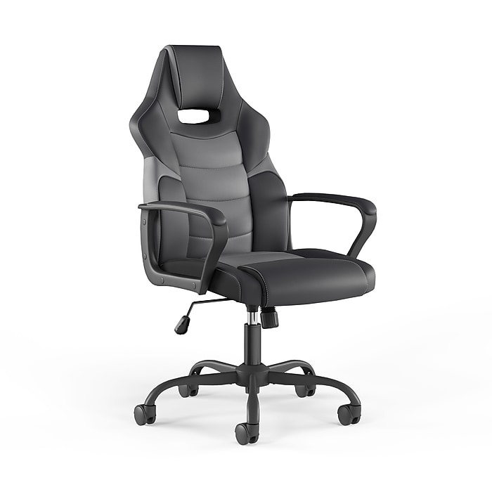 Staples Emerge Vector Gaming Chair, Ergonomic, Adjustable Height, Swivel, Black