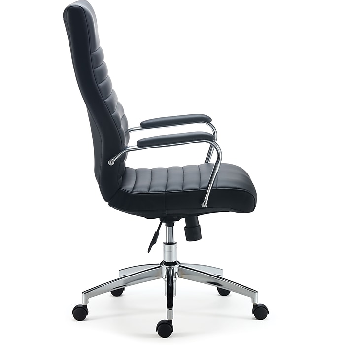 image-201.jpeg STAPLES Bentura Ergonomic Manager & Executive Office Chair, High Back Swivel, Adjustable Height, Bonded Leather, Black